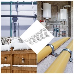 4Pcs 50mm(2&Prime;) Two Hole Rigid Pipe Strap with Screws, Silver
