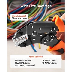 Uimoso Ratcheting Wire Crimper Tool 24-12 AWG for Electrical Connections