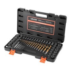 VEVOR Screw Extractor Set with Drill Bits Easy Out Nut Bolt Extractors 65 Pieces