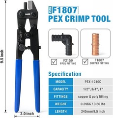 iCrimp F1807 PEX Crimper: Complete Tool Kit for Efficient Copper Connections