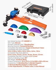 Compact Tubing Bender Kit with 7 Aluminum Dies for HVAC Professionals