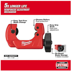 Milwaukee 1/8 in &ndash; 1 1/8 in. Mini Copper Tubing Cutter | Pack of 1 | 48-22-4251