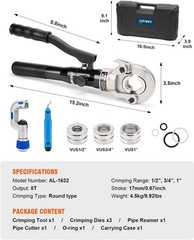 CHANHYD Copper Tube Fitthing Hydraulic Press Plumbing Tool Kit