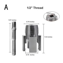 2Pcs 1/2&rdquo;&3/4&rdquo; Water Pipe Integrated Internal & External Pipe Threading Tool