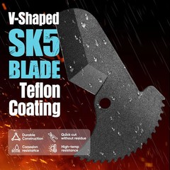 SHALL PVC Pipe Cutter, Cuts up to 2-1/2&Prime;, Heavy-Duty Aluminum Ratchet Pipe Cutte