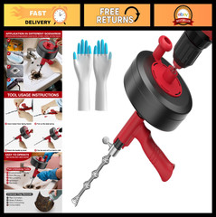 35ft Heavy Duty Drain Snake & Auger Tool &ndash; Flexible Plumbing Clog Remover, Drill