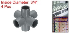 4pcs 6 Way Pipe Fittings 1/2&Prime; Elbow Pipe Connector Build Grade 90 Degree Grey