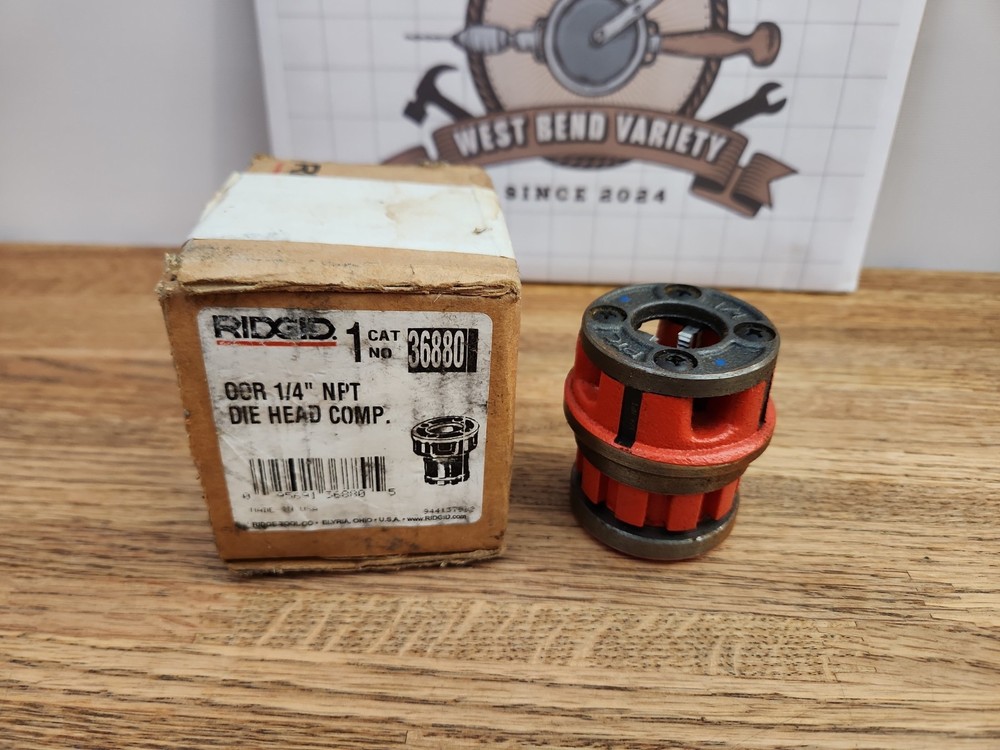 RIDGID 36880 00-R 1/4&Prime; DIE HEAD With Original Box
