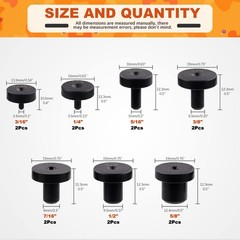 Tanstic 14Pcs Carbon Steel Double Flaring Tool Adapters Set, Fit for 3/16, 1/4,