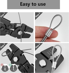 1/16&Prime; Crimping Tool Kit for Wire Rope, M6 Turnbuckle Set, 328ft Stainless Steel