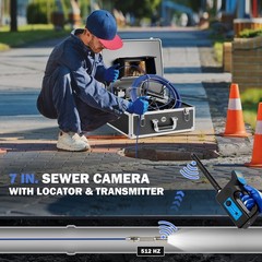 7 in Self-Leveling Sewer Camera with Locator 164ft Cable Sewer Inspection Camera