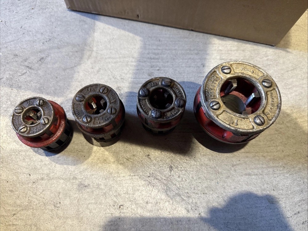 Ridgid 00-R Pipe Threader Die Head Set 00R Threading Dies 1/8,1/4,3/8, 1&rsquo;