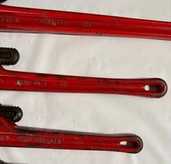 Ridgid 24&Prime; 18&Prime; 14&Prime; 12&Prime; ＆ 10&Prime; Offset H.D. Pipe Wrenches Ridge Tool Elyria OH USA