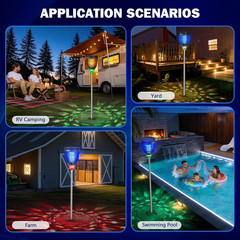 All in 1 Solar Bug Zapper Outdoor, Flame & Projection Mode, Auto/Manual Modes, 4