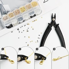 2200 Crimp Beads for Jewelry Crafting &ndash; 4 Colors & 3 Sizes &ndash; Bracelet Making Kit
