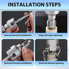 2-in-1 PVC Pipe Threader 1/2&Prime; 3/4&Prime; Internal External Dies, Drill Compatible |&hellip;