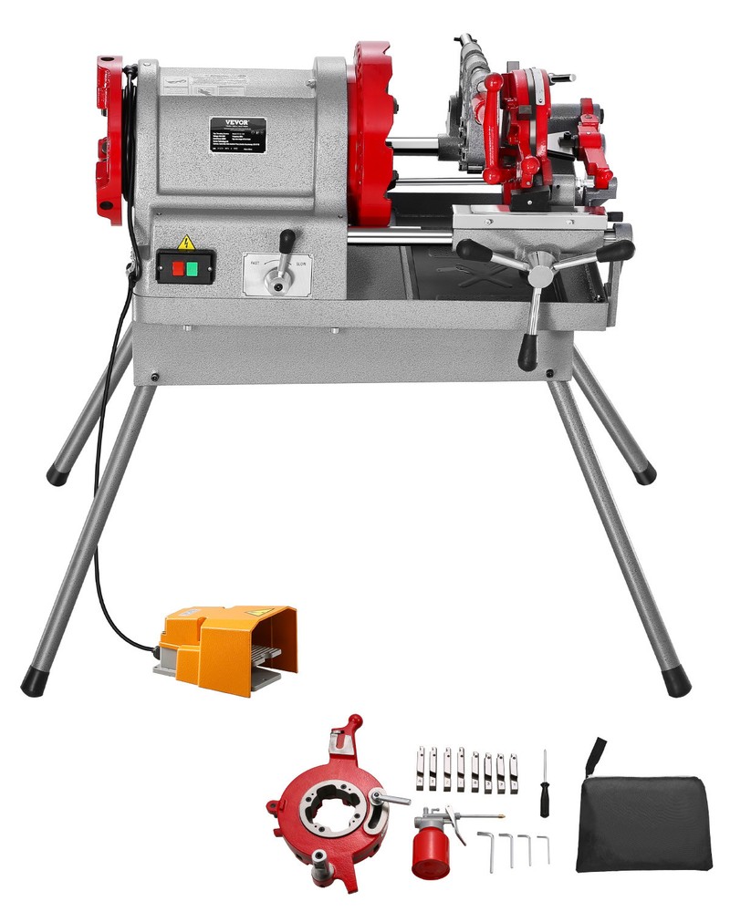 VEVOR Electric Pipe Threader Machine 900W 2-Speed Threading Cutter 1/2&Prime; to 4&Prime;
