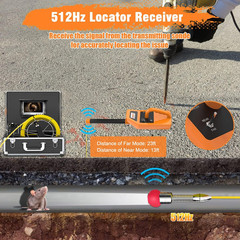 165FT Sewer Inspection Camera with Locator & 7&Prime; LCD Monitor, IP68 Waterproof