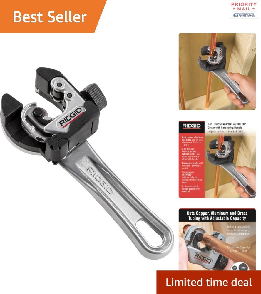 2-in-1 Close Quarters Tubing Cutter for 6 mm to 30 mm Copper Brass Aluminum