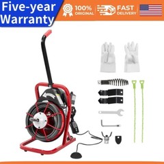 75FT x 1/2&rdquo; Drain Cleaner Machine, Sewer Snake Auger for 1 to 4 Inch Pipes