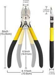 Wire Cutters 5 Pack, 6 inch Flush Cutters, Spring Loaded Cutting Pliers,Precisi