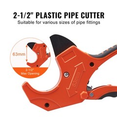 VEVOR 2-1/2&Prime; 63mm PVC Pipe Cutter Ratcheting Pipe Cutter PEX PVC Plastic Hose