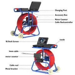 9mm in Thickness 50M cable Sewer Pipe Inspection Camera with 512hz Transmitter