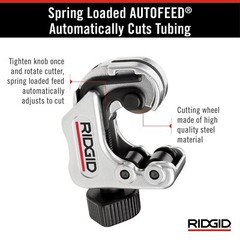 RIDGID Close Quarters AUTOFEED Tubing Cutter 1 4 to 1 1 8 Inch Capacity