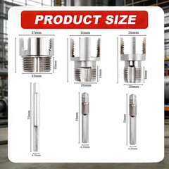 Judelvei 3 Pcs Integrated Internal & External Pipe Threading Tool, 1/2&Prime; & Big