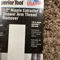 New Open Box 1/2 Nipple Extractor & Shower Arm Thread Remover PRO Gray ! A Must!