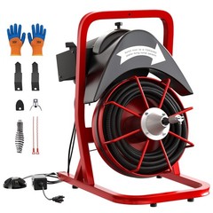 75 FT x 1/2 In Electric Drain Cleaner Machine ,Portable Sewer Snake Drain Auger