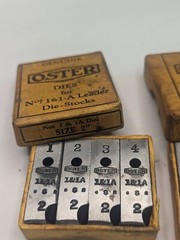 Vintage 3 Genuine OSTER Dies for Nos.1&1A Leader ~ Size , 2&Prime;,,,1-1/2&Prime;,,,1-1/4&Prime;
