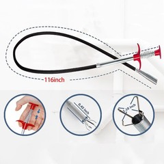 Drain Snake,116 inch Flexible Grabber Claw Pick Up Reacher Tool,Drain Clog Re&hellip;