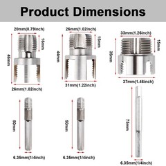 3PCS PVC Pipe Threader Kit 1/2&Prime; 3/4&Prime; 1&Prime; NPT, Internal & External Pipe Thread Cut