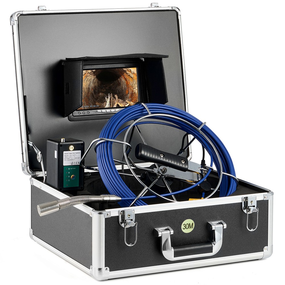 7&Prime; Self-Leveling Sewer Camera 512Hz Transmitter 30M Sewer Inspection Camera 32GB