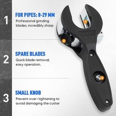 Portable Ratcheting Tubing Cutter, 2 in 1 Close Quarters Tube Compact Cutter