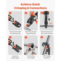 7 PCS MegaPress Pressing Kit 1/2&Prime; to 2&Prime; for Standard Press Tools with Case