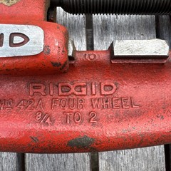 Rigid 42A Four Wheel Pipe Cutter 3/4&Prime;-2&Prime; Heavy Duty Steel Iron Conduit USA