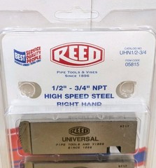 Reed Universal Threading Pipe Die 1/2&Prime; &ndash; 3/4&Prime; NPT, 05815 UNH1/2-3/4 &ndash; HS STEEL