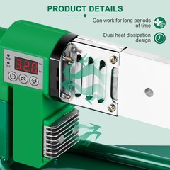 Plastic Pipe Welder Tool, 110V for PE PPR PVC, 0.79/0.98/1.26&rdquo; Die, Digital Dis