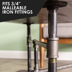 3/4&rdquo; x 30&rdquo; Black Steel Plumbing Pipe, Pre Cut, 3/4&Prime; x 30&Prime;, Gray