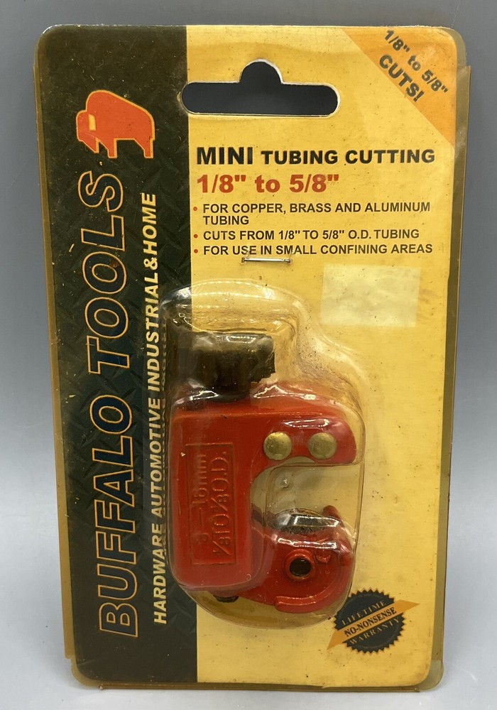 Buffalo Tools Mini Tubing Cutter 1/8&Prime; to 5/8&Prime; Copper Brass Aluminum Pipe Tube