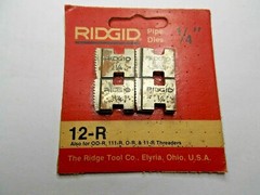 RIDGID 1/4&Prime; NPT 12-R PIPE THREADING DIES REVERSIBLE 111-R 11-R 00-R 37815 RED