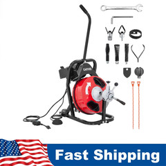 50FT x 1/2 Inch Drain Cleaner Machine Portable Electric Auger Sewer Snake 250W