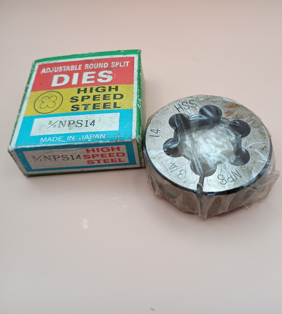 3/4&Prime;-14 NPS 2&Prime; OD HSS Round Adjustable Pipe Die