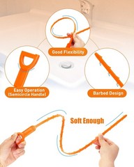 Drain Snake Tool 6 Pack 25 Inch Hair Clog Remover Set