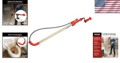 Power Drill Compatible 6 ft Closet Auger &ndash; Safe & Lightweight Clog Remover