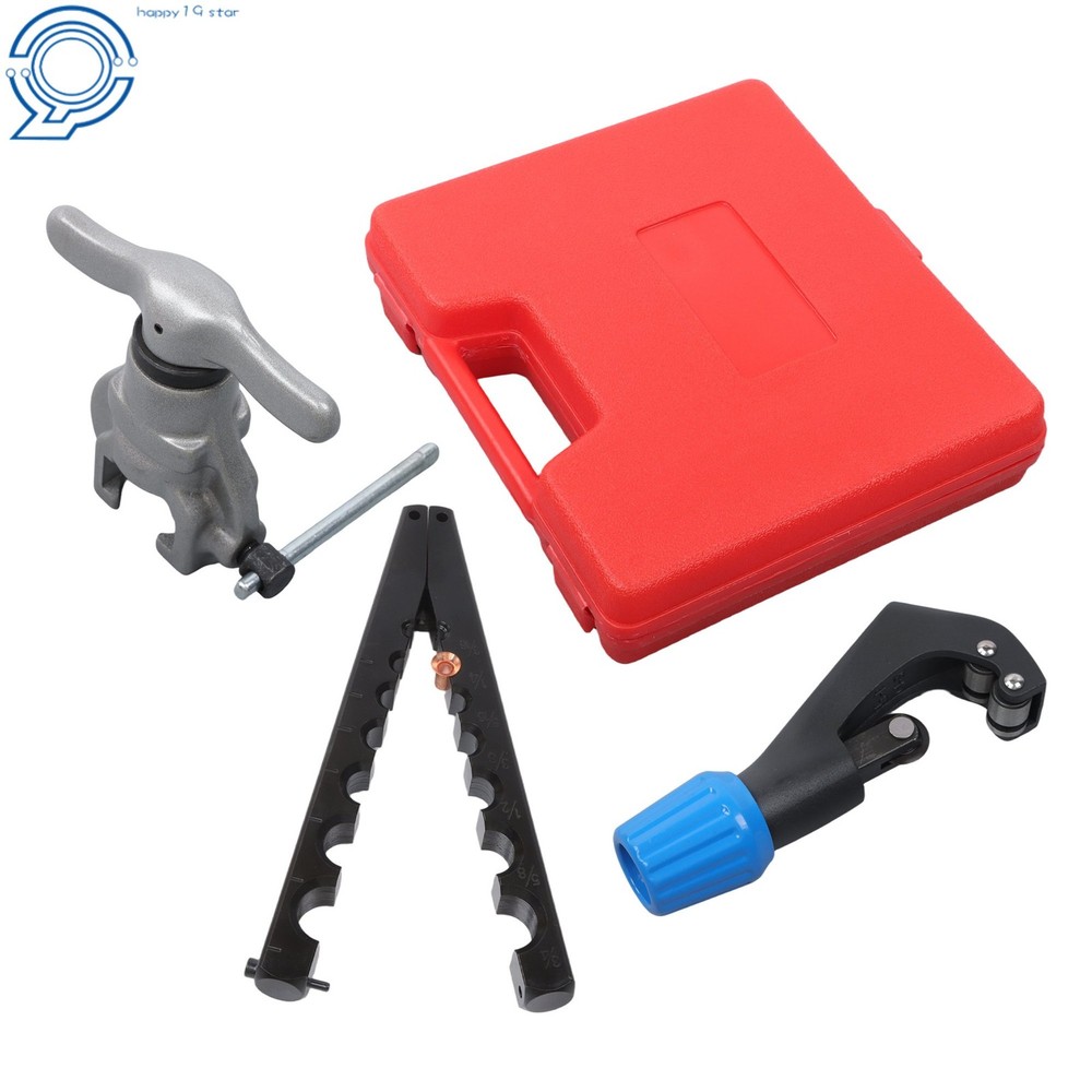 7 Dies 3/16-3/4 In 45&deg; Eccentric Flaring Tools Set Tube Cutter Kit Tube Flaring
