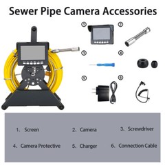 30M Sewer Drain Pipe Inspection Camera 17mm Video Endoscope Camera 4.3&Prime; Monitor