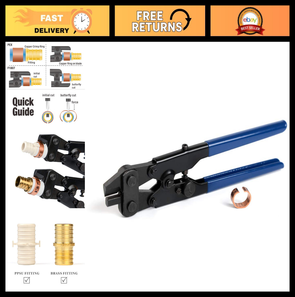 PEX Crimp Ring Removal Tool for 1/2&Prime;, 3/4&Prime;, 1&Prime; Copper F1807 Crimp Rings